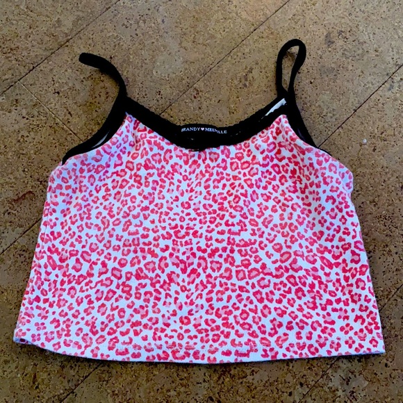 Brandy Melville rare pink cheeta tank top
